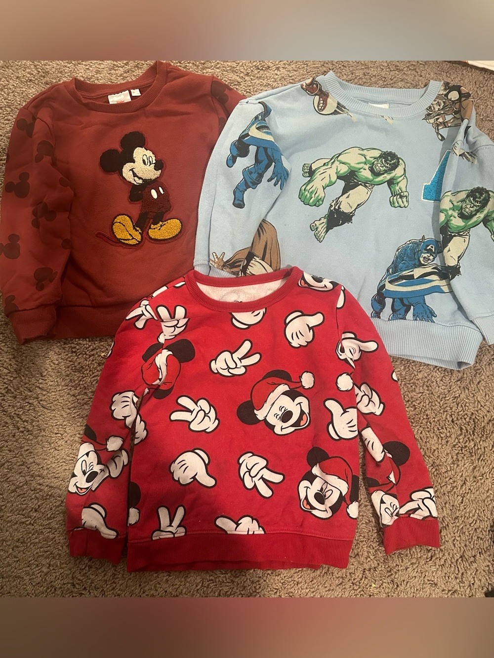 Disney Red Mickey Mouse Holiday Graphic Sweatshirt